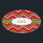 PixDezines Zickzack/Christmas/DIY-Farbtöne Ovaler Aufkleber<br><div class="desc">PixDezines Zickzack für die Weihnachtsfeier,  die grünen Trims Hintergrund für die Weihnachtsadressen. Alle Elemente sind anpassbar. Copyright © 2011 PixDezines.com™ und PixDezines™ auf zazzle.com</div>