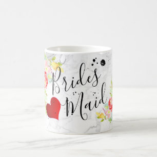 PixDezinesBridesmaid/Floral Wasserfarbe Kaffeetasse