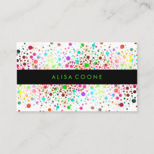 PixDezinesDazzled Rainbow Confetti/Dots/Speck Visitenkarte