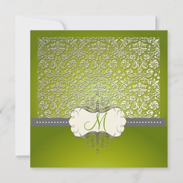 PixDezinesDesiree Damask/DIY Hintergrund Einladung (Vorderseite)