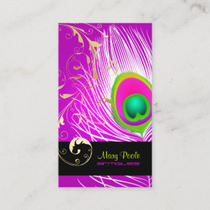 PixDezinesdiy Hintergrund/peacock+filigree Visitenkarte
