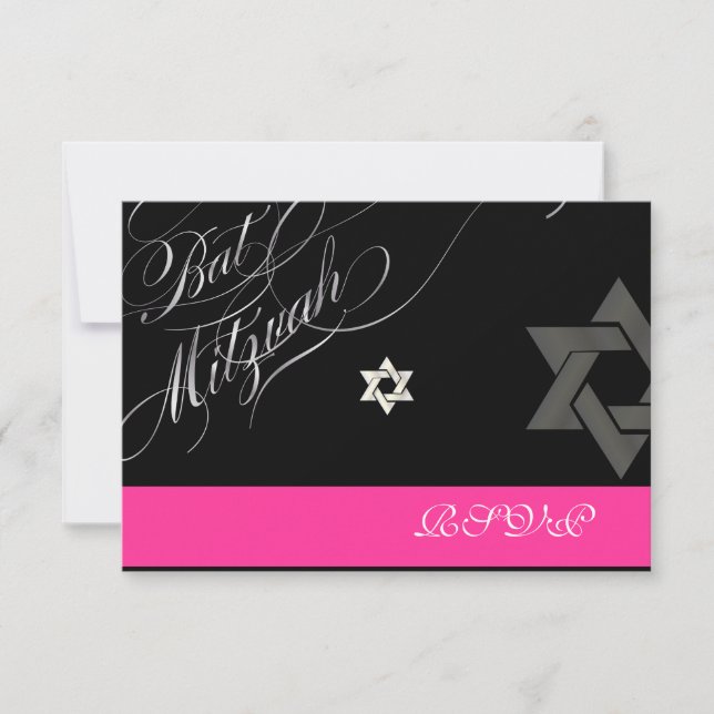 PixDezinesFarben/uAwg/Bat Mitzvah RSVP Karte (Vorderseite)