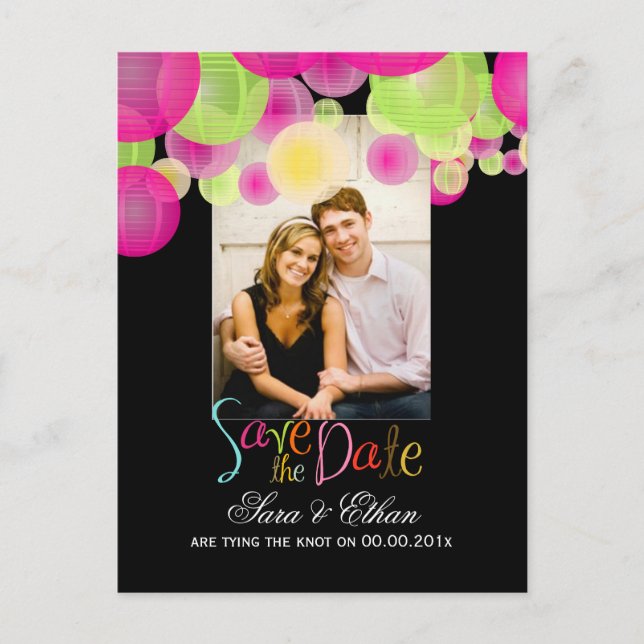 PixDezinesLterns Save the Date Ankündigungspostkarte (Vorderseite)