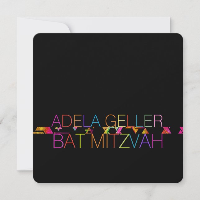 PixDezinesNeons/typografie/bat mitzvah Einladung (Vorderseite)