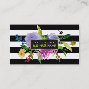 PixDezinesranunculus/weatercolor/floral/Streifen Visitenkarte
