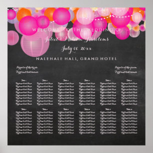 PixDezinesRosa/Orange/Lanterns/Sitzdiagramm Poster