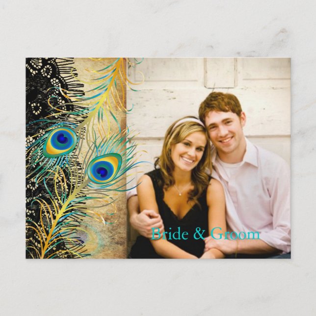 PixDezinesSpitzenpfau/DIY-Ereignis+Hintergrundfarb Ankündigungspostkarte (Vorderseite)