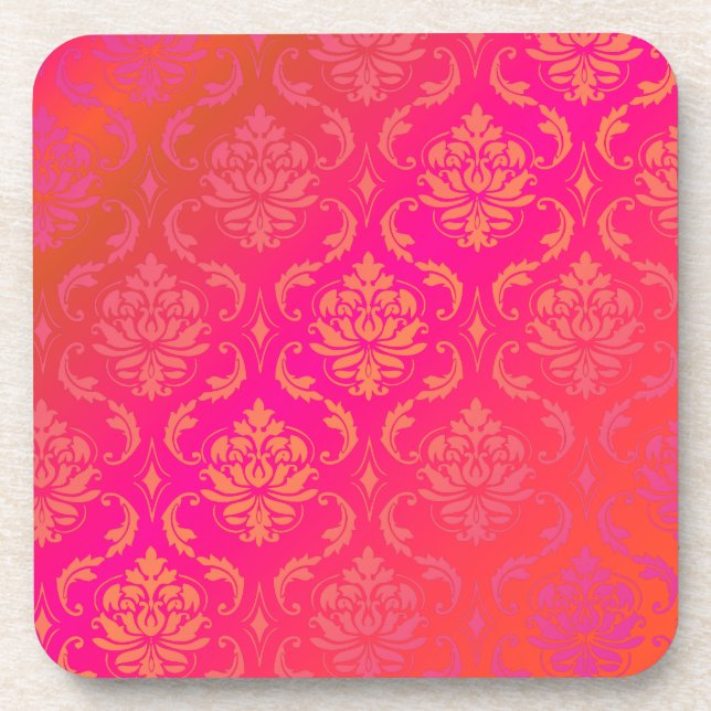 PixDezinesVendome Damask/DJ Hintergrundfarbe Untersetzer (Vorderseite)