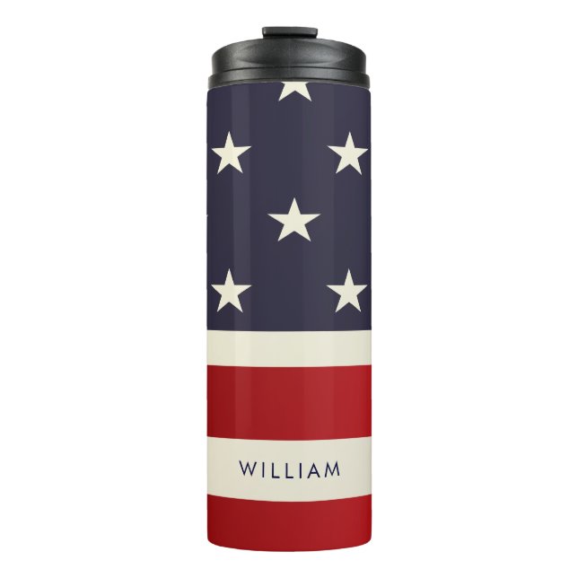 PIXDEZINS US FLAG RED WHITE BLAUE THERMOSBECHER (Vorderseite)