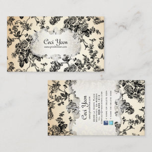 PixDezinves toile/schwarze Rosen/DIY-Hintergrund Visitenkarte