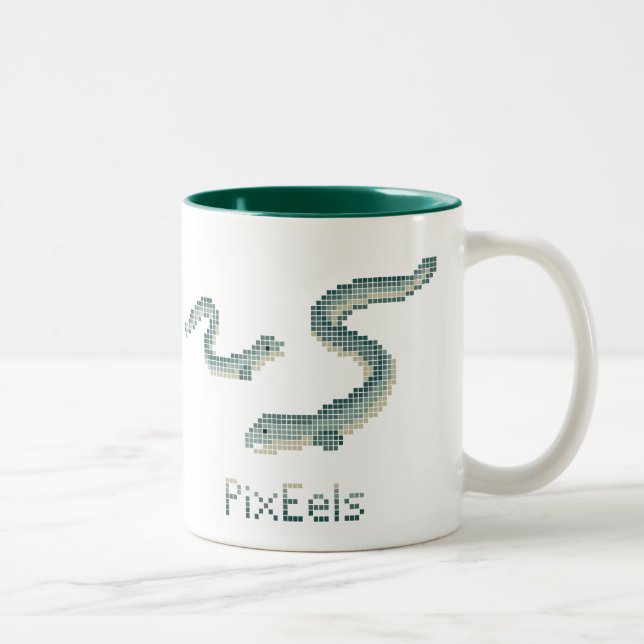 PixEels-Tasse Zweifarbige Tasse (Rechts)