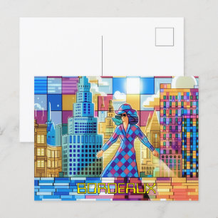 Pixel 2D Game Art Bordeaux Postkarte