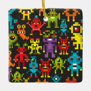 Pixel-8bit-Monster Keramikornament