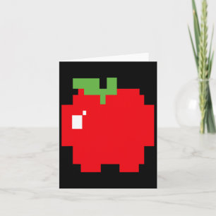 Pixel-Apfel 80er Retro-Arcade-Videospiel Halloween Karte