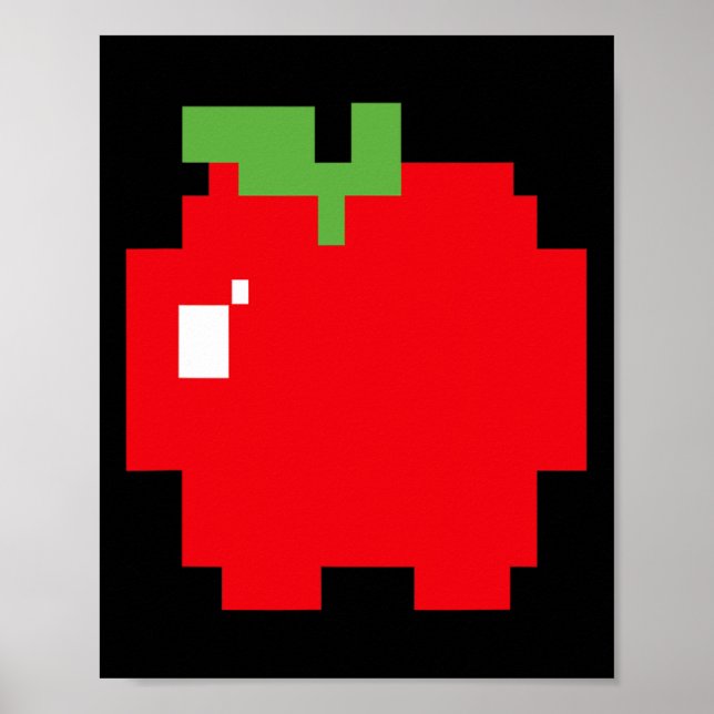 Pixel Apple 80er Retro Arcade Videospiel Halloween Poster (Vorne)