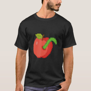 Pixel Apple mit Wurm im Inneren T-Shirt