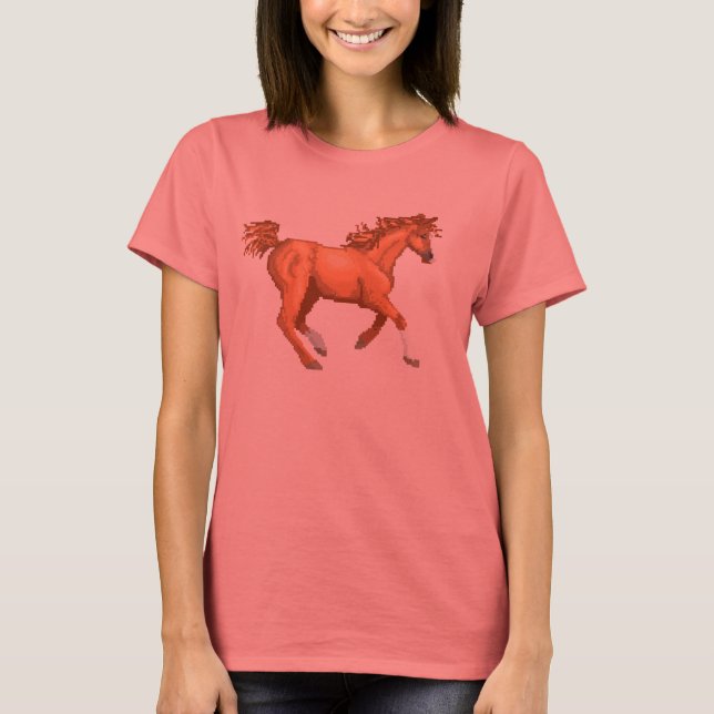 Pixel-Arabian-Pferd-Shirt T-Shirt (Vorderseite)