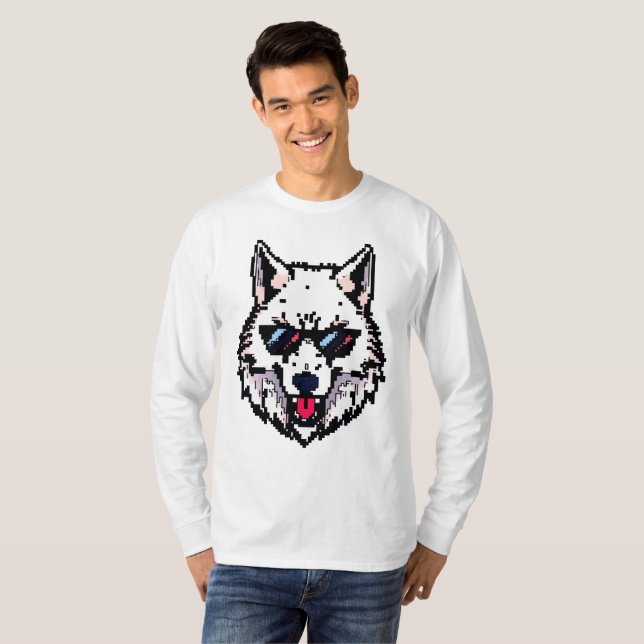 Pixel Arctic Wolf T-Shirt (Vorne ganz)