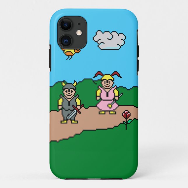Pixel Art, 8 Bit, Boy & Girl Friends Case-Mate iPhone Hülle (Rückseite)