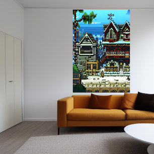 Pixel art, amerikanische Stadt   AI Art Poster