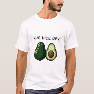 Pixel Art Avocado Avo Nice Day Niedlich Retro-Desi T-Shirt