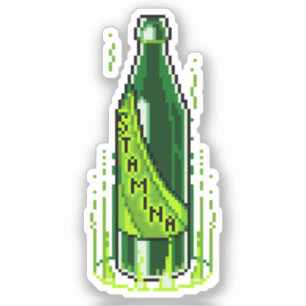 Pixel Art Beer Stamina Poster Sticker