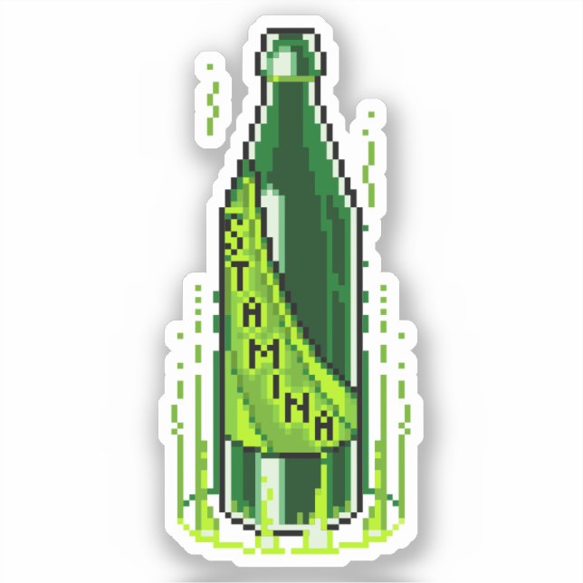 Pixel Art Beer Stamina Poster Sticker (Vorderseite)