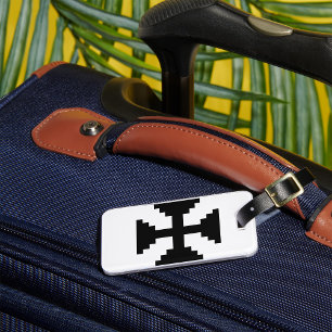 Pixel Art Black Cross Symbol Gepäckanhänger