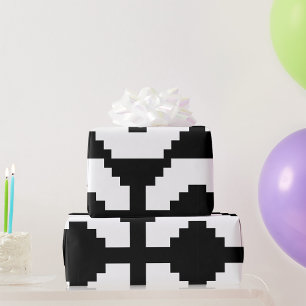 Pixel Art Black Cross Symbol Geschenkpapier