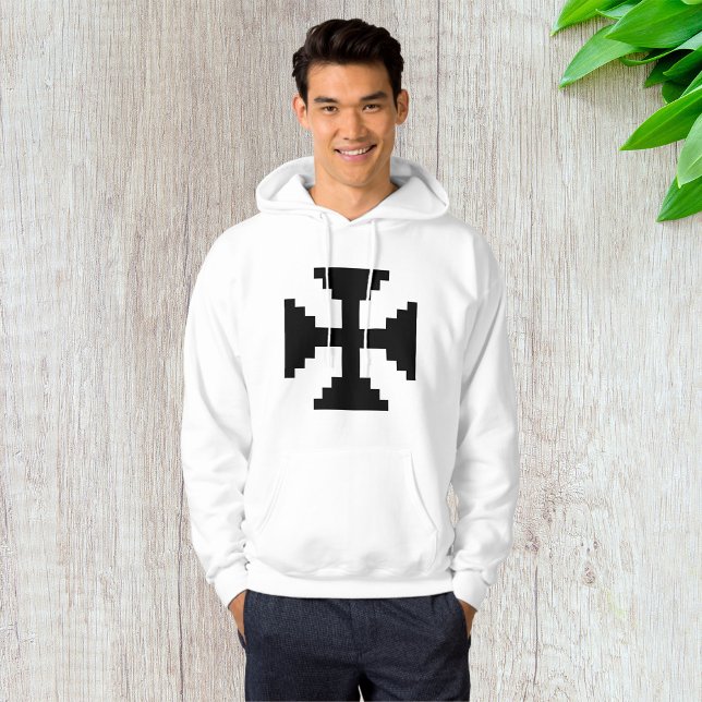 Pixel Art Black Cross Symbol Hoodie (Von Creator hochgeladen)