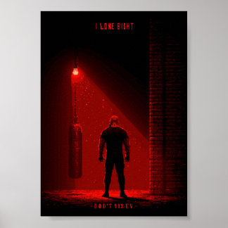 	 Pixel Art Boxer-Training Poster