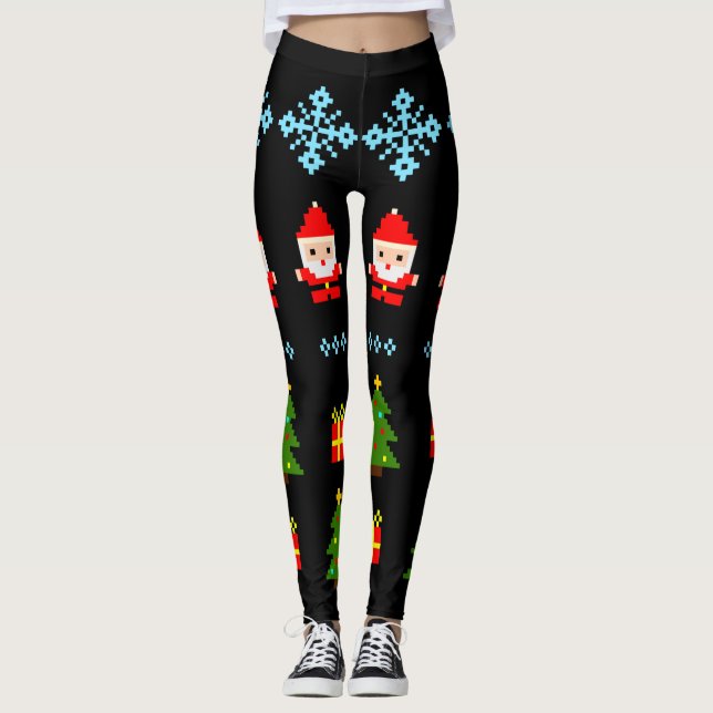 Pixel Art Christmas 2 Leggings (Vorderseite)