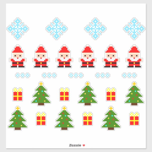Pixel Art Christmas Set Sticker 2 (Blatt)