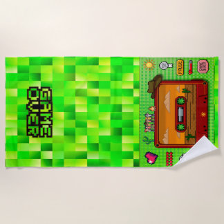 Pixel art denim beach towels strandtuch