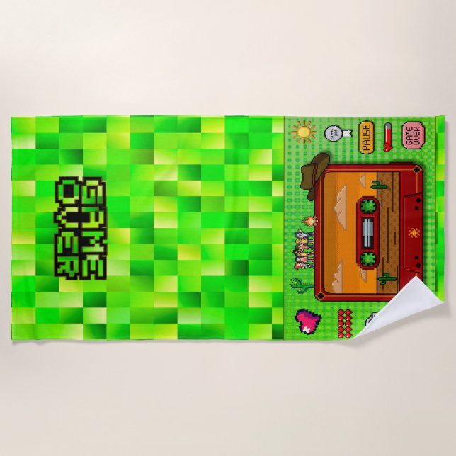 Pixel art denim beach towels strandtuch (Vorderseite)