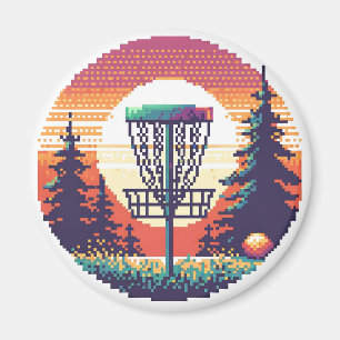 Pixel Art Disk Golf Course Magnet