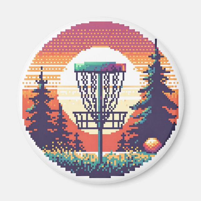 Pixel Art Disk Golf Course Magnet (Vorne)