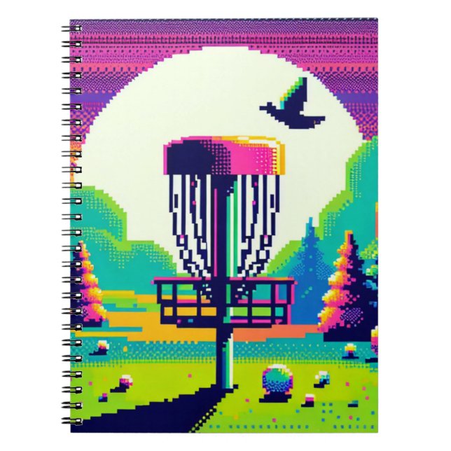 Pixel Art Disk Golf Course Notizblock (Vorderseite)