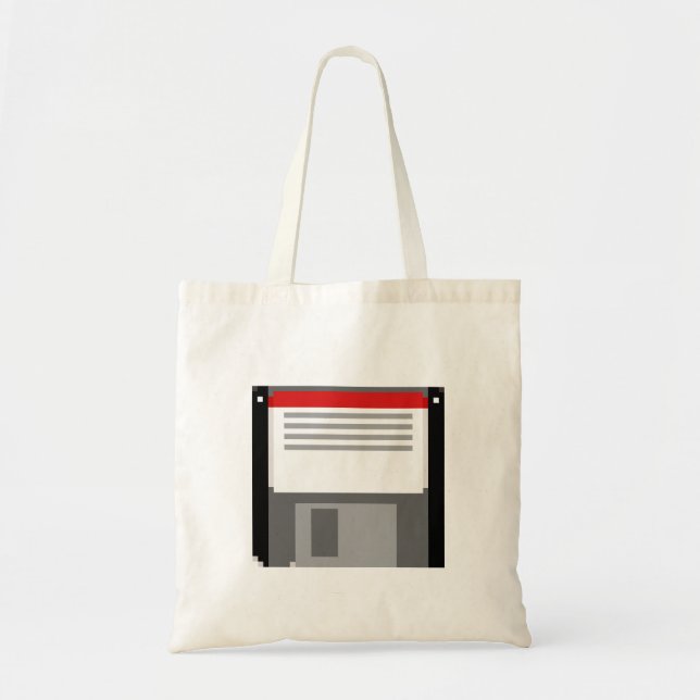 Pixel-art-Diskette Tragetasche (Vorne)