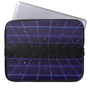 Pixel-Art eines Retro-Sci-Fi-Hintergrunds der 80er Laptopschutzhülle