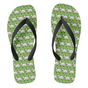 Pixel Art Flock Sheep Muster Flip Flops