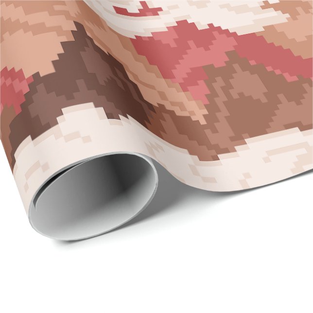 Pixel-Art-Gebirgslandschaftsmuster Geschenkpapier (Rolleneckpunkt)