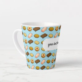 Pixel Art Geschmackhaftes Cookie Biscuit Muster Milchtasse