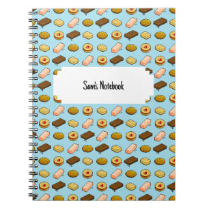 Pixel Art Geschmackhaftes Cookie Biscuit Muster Notizblock