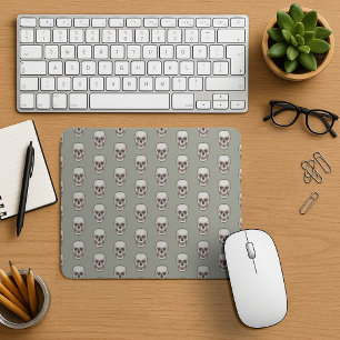 Pixel Art Gothic Spooky Skull Muster Mousepad