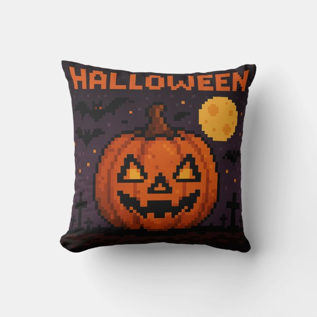 pixel art halloween pillow kissen (Vorderseite)
