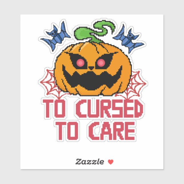 Pixel Art Halloween Pumpkins, Skulls und Fleets Aufkleber (Blatt)