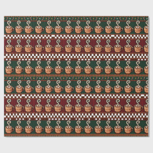 Pixel-Art-Heißkakao-Weihnachtsmuster Geschenkpapier