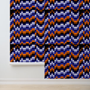 Pixel-Art-Hintergrund – Blau, Orange und Erdtöne Tapete