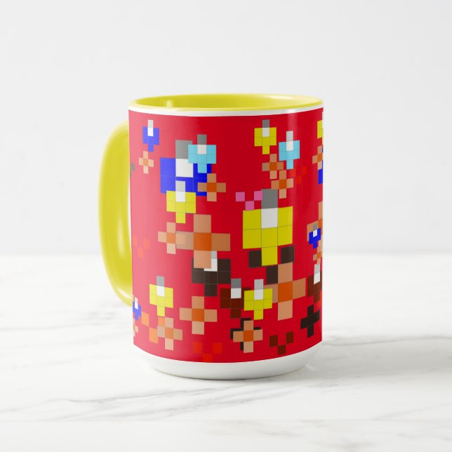 Pixel Art Impressionismus - Sommer 2023 Tasse (Vorderseite Links)